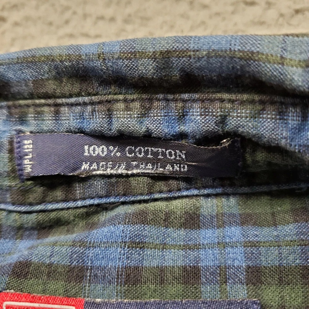 Chaps Ralph‎ Lauren Shirt Mens Medium Blue Plaid Button Down Classiccore Pocket - Picture 7 of 11